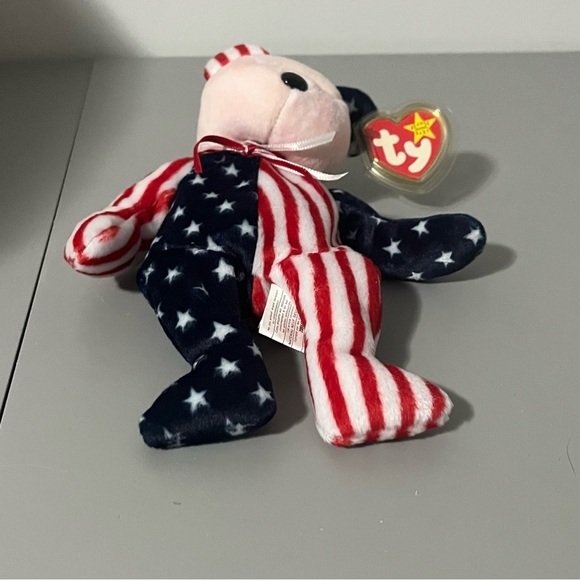 Ty Beanie Babies Spangle the Bear Pink Face Plush 1999 NWT Retired - Picture 6 of 8